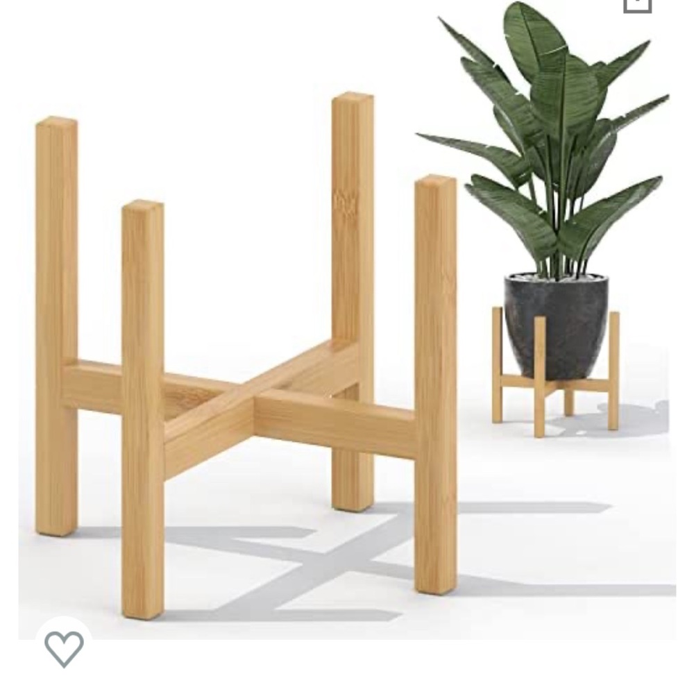 Plant Stand Indoor 12 Inch, Solid Wood Bamboo Plant Stand